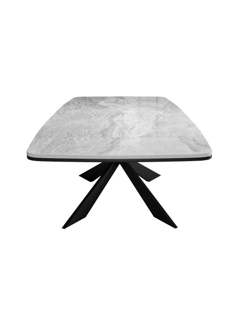 Стол KM160 мрамор С31 (керамика серая глянец)/опоры черные фото Stolmag