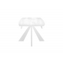 Стол SFU120 стекло белое мрамор глянец/подстолье белое/опоры белые (2 уп.) фото Stolmag