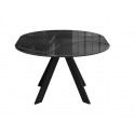 Стол SFC110 d1100 стекло Оптивайт Черный мрамор/подстолье черное/опоры черные фото Stolmag