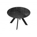 Стол SFC110 d1100 стекло Оптивайт Черный мрамор/подстолье черное/опоры черные фото Stolmag