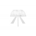 Стол SFU140 стекло белое мрамор глянец/подстолье белое/опоры белые (2 уп.) фото Stolmag