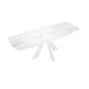 Стол SFU140 стекло белое мрамор глянец/подстолье белое/опоры белые (2 уп.) фото Stolmag
