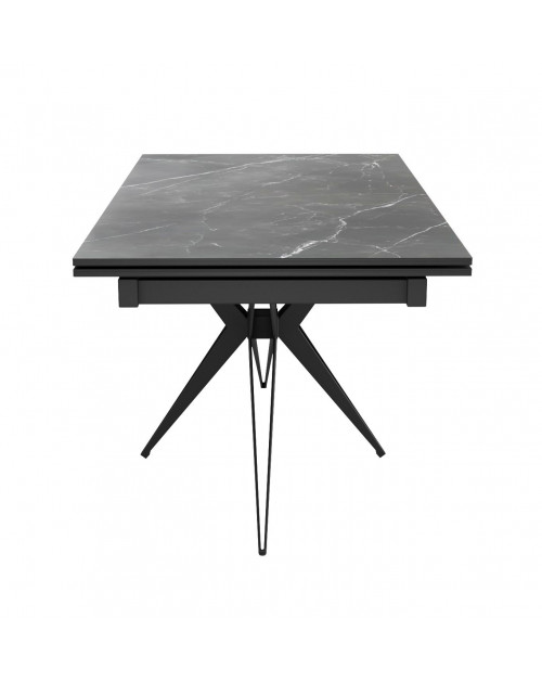 Стол KW160 мрамор С45 (керамика черная)/опоры черные фото Stolmag