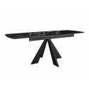 Стол SFU120 стекло черное мрамор глянец/подстолье черное/опоры черные (2 уп.) фото Stolmag