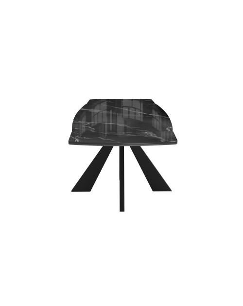 Стол SFU120 стекло черное мрамор глянец/подстолье черное/опоры черные (2 уп.) фото Stolmag