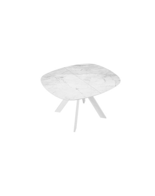 Стол BK100 Керамика Белый мрамор/подстолье белое/опоры белые фото Stolmag
