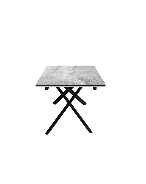 Стол KX160 мрамор C31 (керамика серая глянец)/опоры черные фото Stolmag
