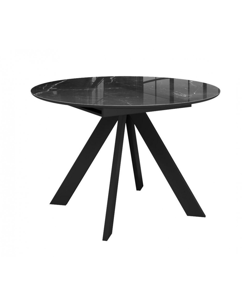 Стол SFC100 d1000 стекло Оптивайт Черный мрамор/подстолье черное фото Stolmag
