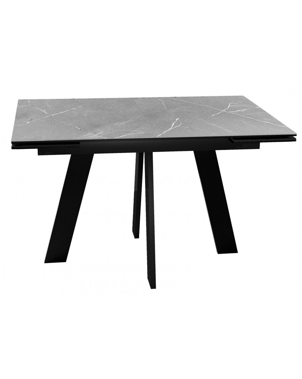Стол SKM120 Керамика серый мрамор/подстолье черное/опоры черные фото Stolmag