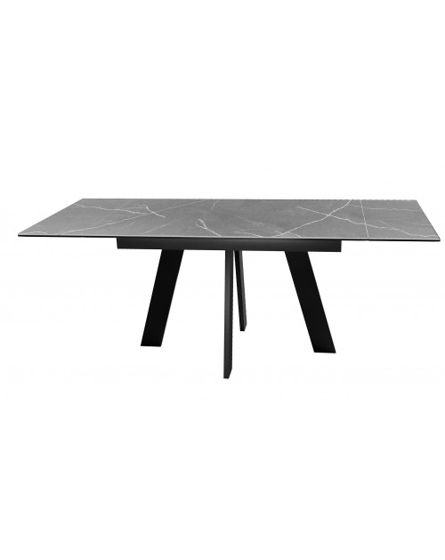 Стол SKM140 Керамика серый мрамор/подстолье черное/опоры черные фото Stolmag