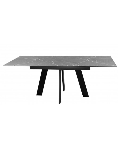 Стол SKM140 Керамика серый мрамор/подстолье черное/опоры черные фото Stolmag