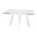 Стол SKM140 Керамика Белый мрамор/подстолье белое/опоры белые фото Stolmag