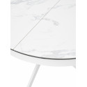 Стол TRENTO 120 HIGH GLOSS STATUARIO Белый мрамор глянцевый, керамика/белый каркас фото Stolmag