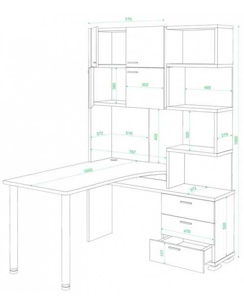 Компьютерный стол СР-500-160 (левый) фото Stolmag