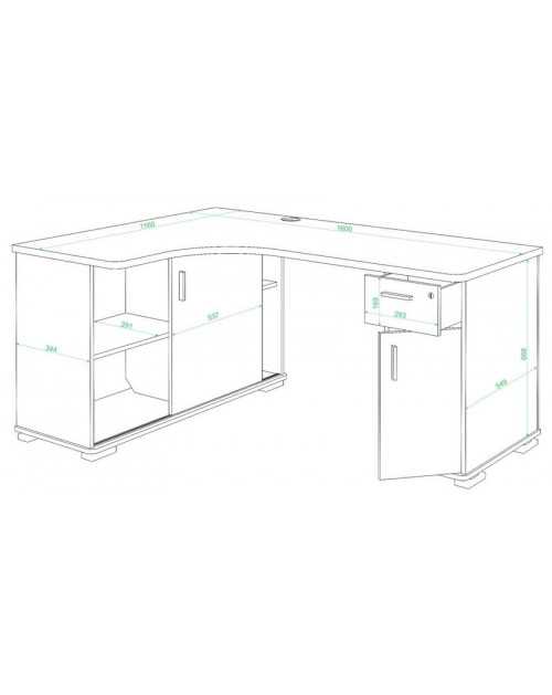 Угловой компьютерный стол СР-160М (левый) фото Stolmag