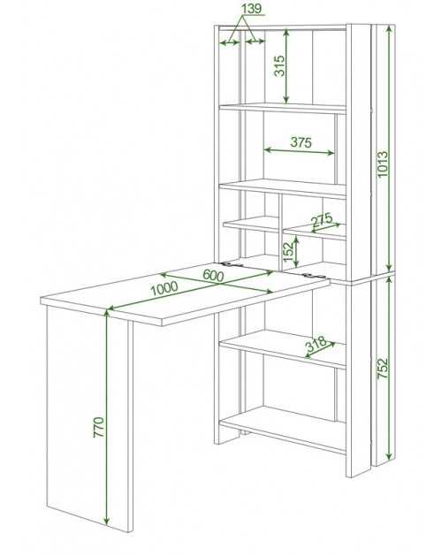 Компьютерный стол Домино Lite СТЛ-ОВХ+С100Прям (без тумбы) фото Stolmag