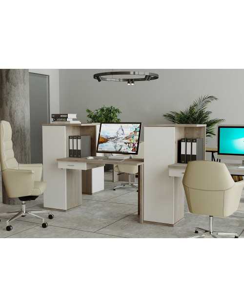 Компьютерный стол Домино Lite СКЛ-Прям100+ШК (правый) фото Stolmag