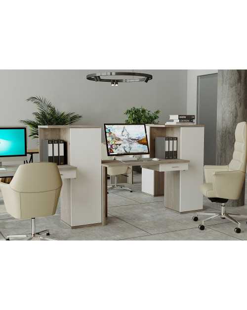 Компьютерный стол Домино Lite СКЛ-Прям130+ШК (левый) фото Stolmag
