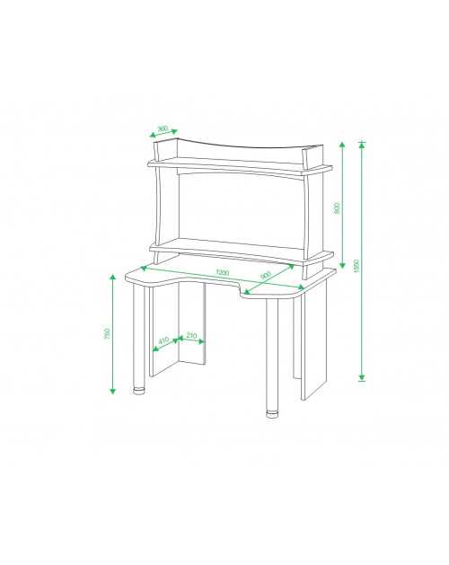Игровой компьютерный стол СКЛ-Игр120Ч+НКИЛ120ВЛЧ фото Stolmag