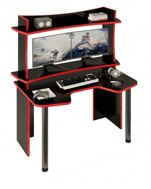 Игровой компьютерный стол СКЛ-ИГР140Ч+НКИЛ140ВЛЧ фото Stolmag