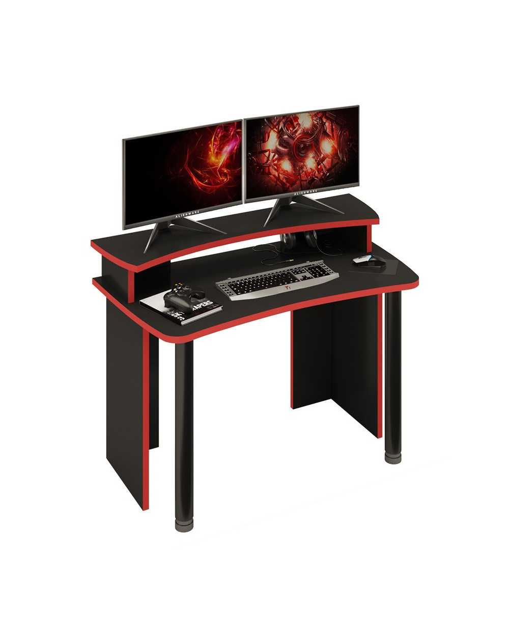 Игровой компьютерный стол СКЛ-СОФТ120Ч+НКИЛ120 фото Stolmag
