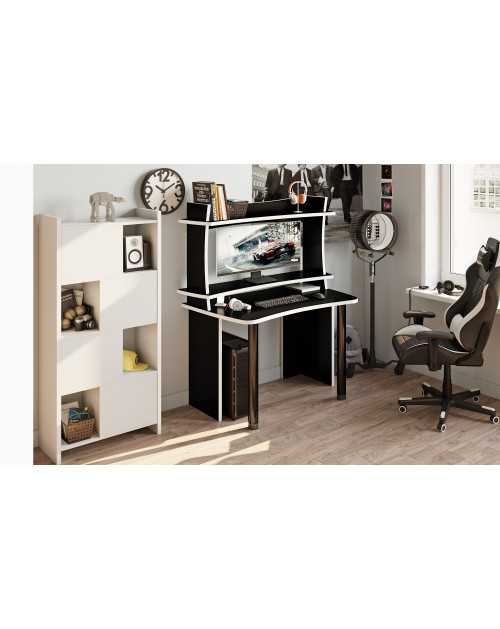 Игровой компьютерный стол СКЛ-Софт120Ч+НКИЛ120ВЛЧ фото Stolmag