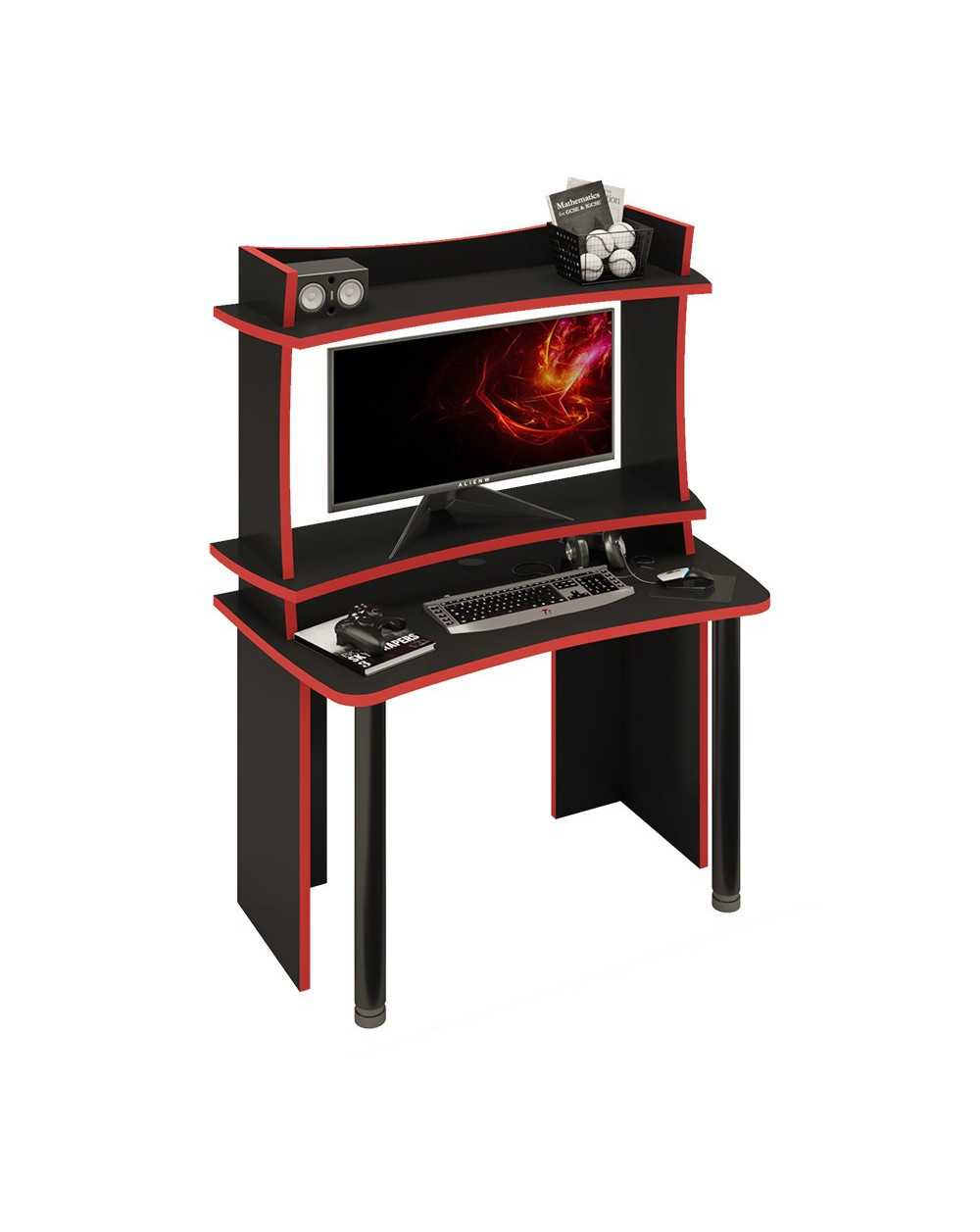 Игровой компьютерный стол СКЛ-Софт120Ч+НКИЛ120ВЛЧ фото Stolmag