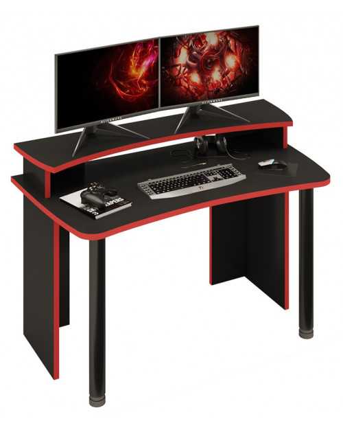 Игровой компьютерный стол СКЛ-Софт140Ч+НКИЛ140 фото Stolmag
