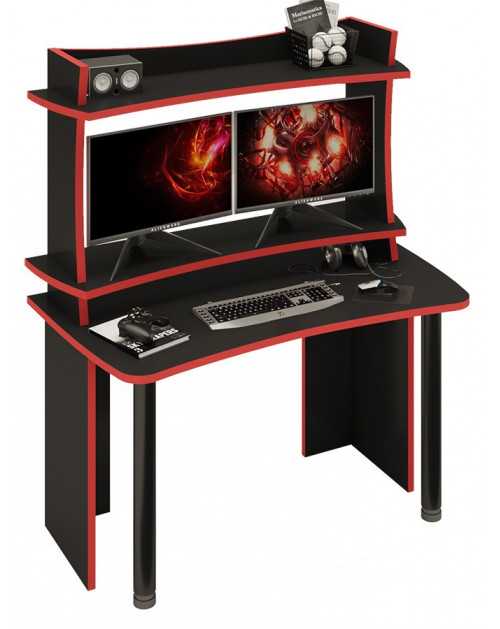 Игровой компьютерный стол СКЛ-Софт140Ч+НКИЛ140ВЛЧ фото Stolmag